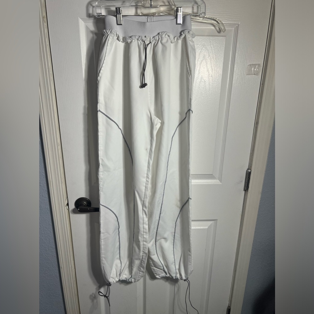 Drawstring wide leg pants